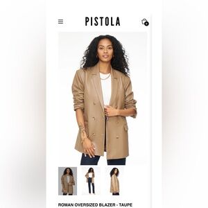 Pistola oversized leather blazer